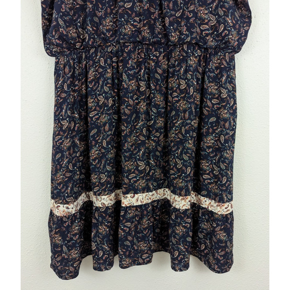 New Maurices sz 2X Blue Paisley Mini Dress lined elastic waist women 0392 - Picture 3 of 6